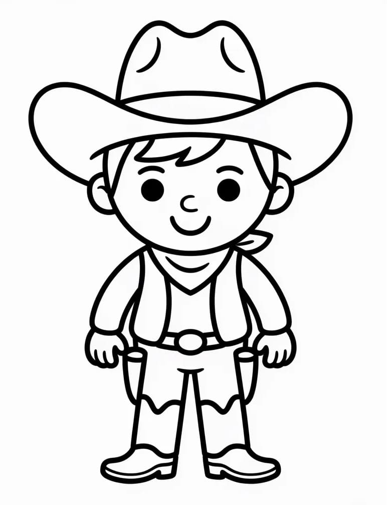 Temel Kovboy Boyama Sayfası