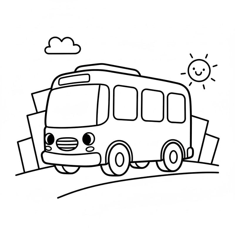 Temel Otobüs Boyama Sayfası