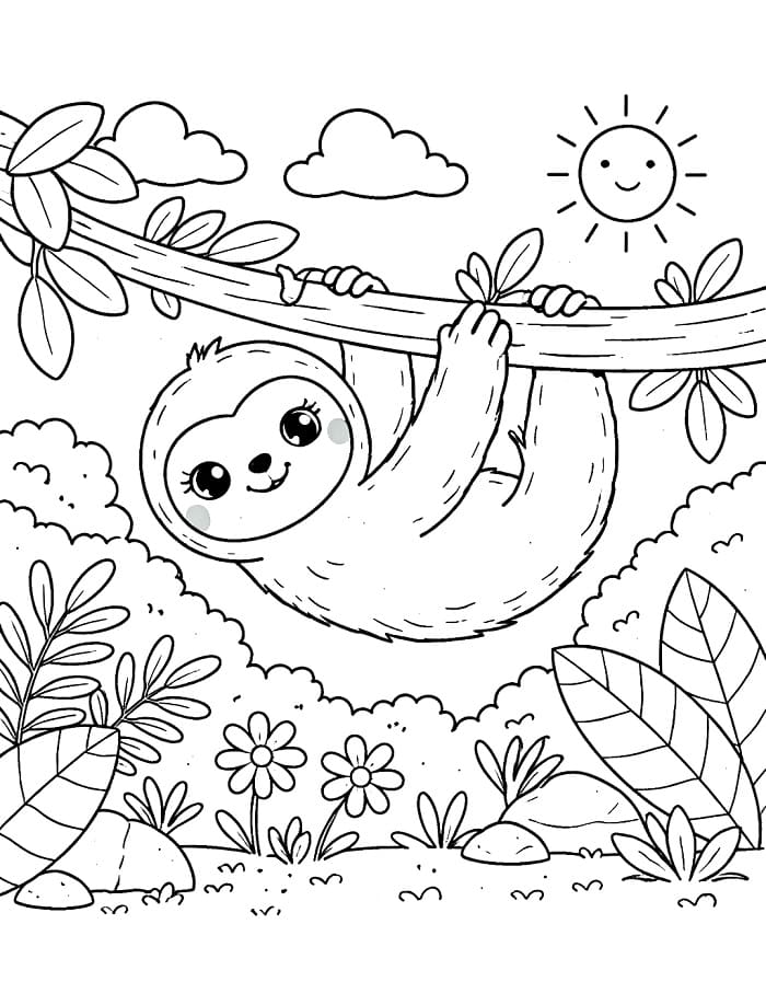 Temel Tembel Hayvan Boyama Sayfası