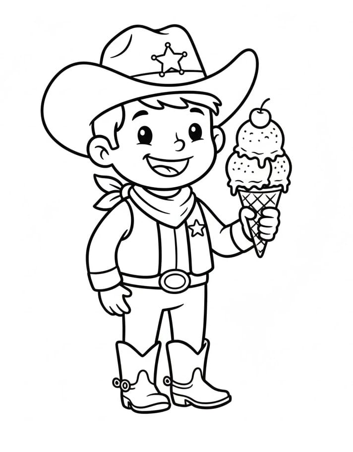 Ücretsiz Kovboy Boyama Sayfası