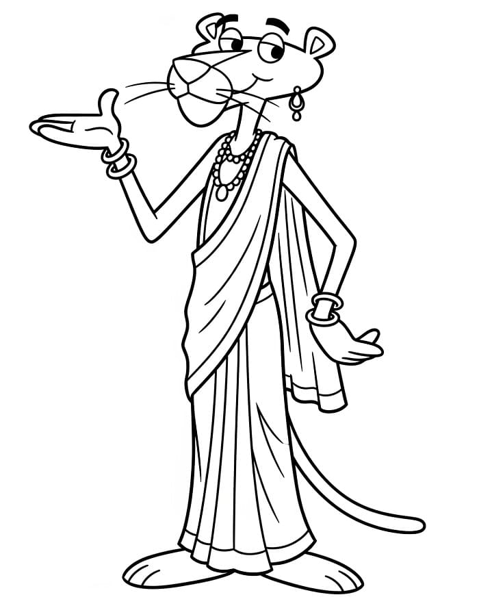 Ücretsiz Pembe Panter Yazdırılabilir Boyama Sayfası