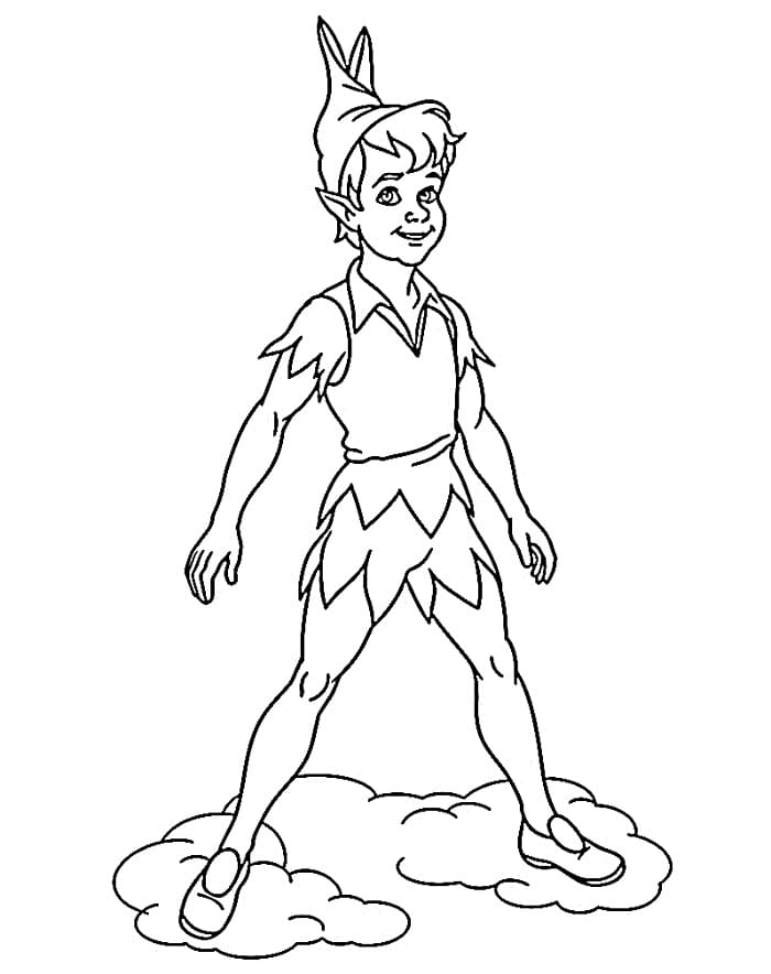 Ücretsiz Peter Pan Yazdırılabilir Boyama Sayfası