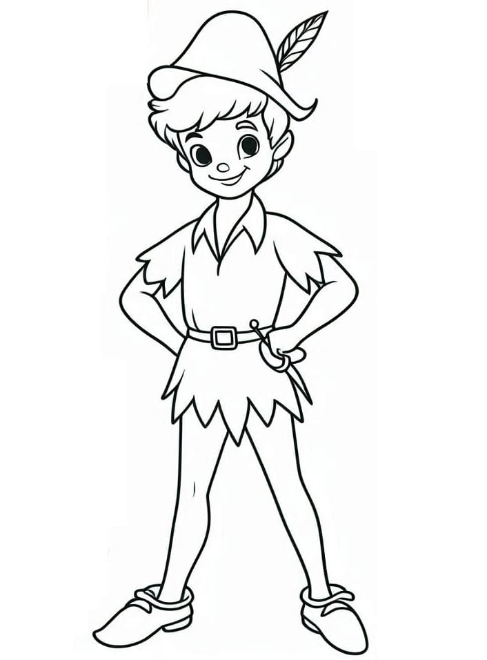 Ücretsiz Peter Pan Boyama Sayfası