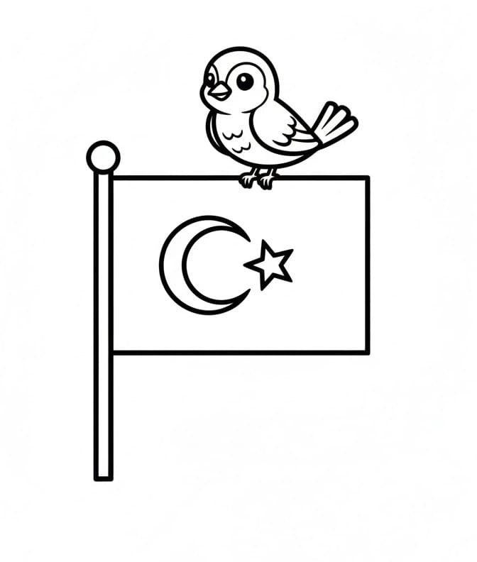 Ücretsiz Türk Bayrağı Boyama Sayfası