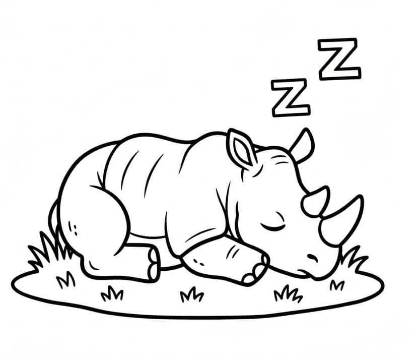 Yazdır Gergedan Boyama Sayfası