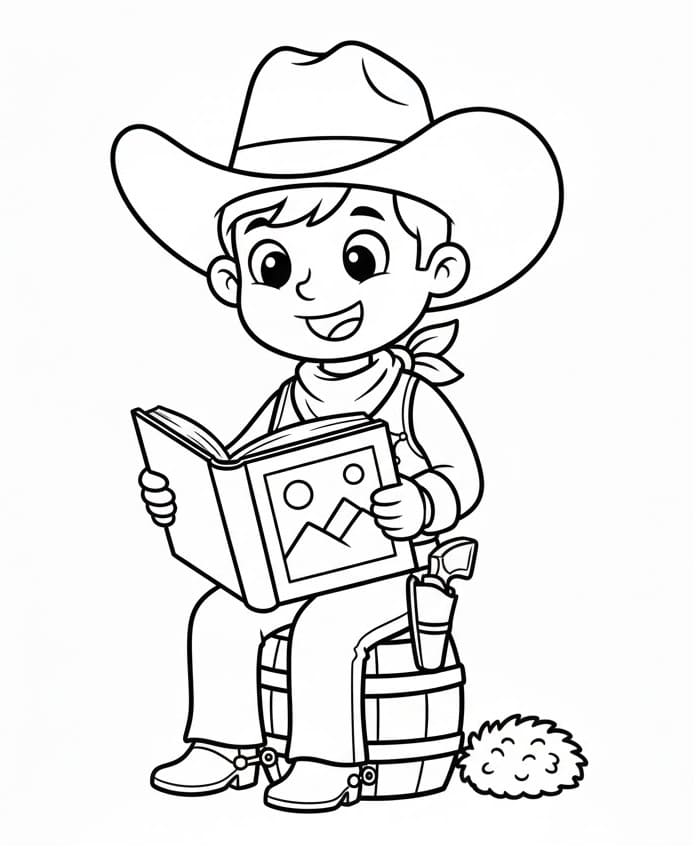 Yazdır Kovboy Boyama Sayfası