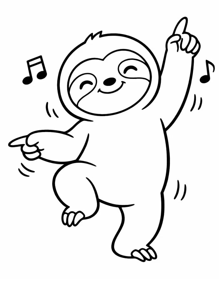 Yazdır Tembel Hayvan Boyama Sayfası