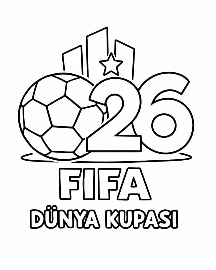 Yazdırılabilir Bedava Dünya Kupası 2026 Boyama Sayfası