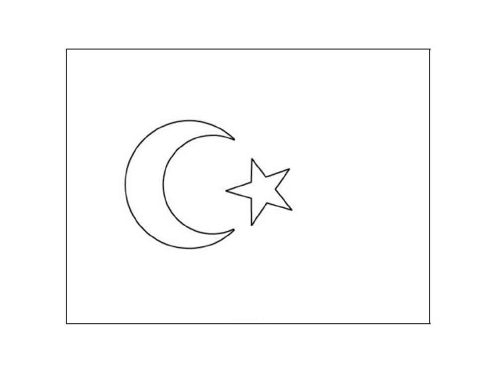 Yazdırılabilir Bedava Türk Bayrağı Boyama Sayfası