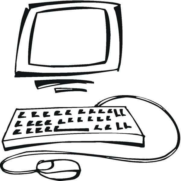 Yazdırılabilir Bilgisayar Resmi Boyama Sayfası