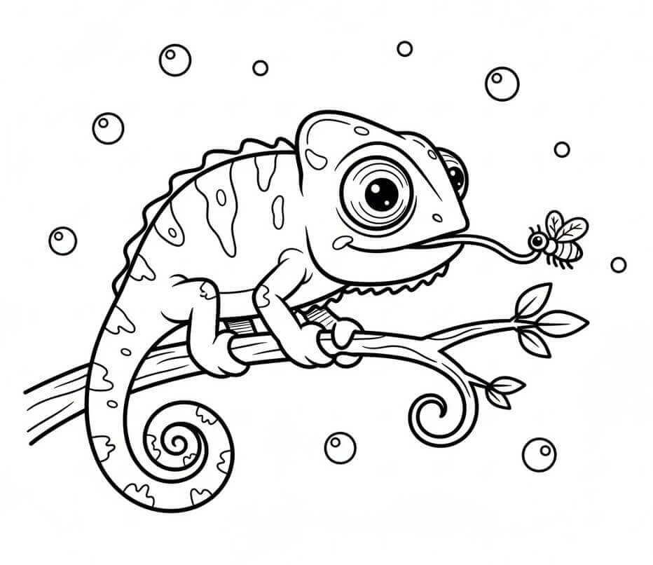 Yazdırılabilir Bukalemun Boyama Sayfası