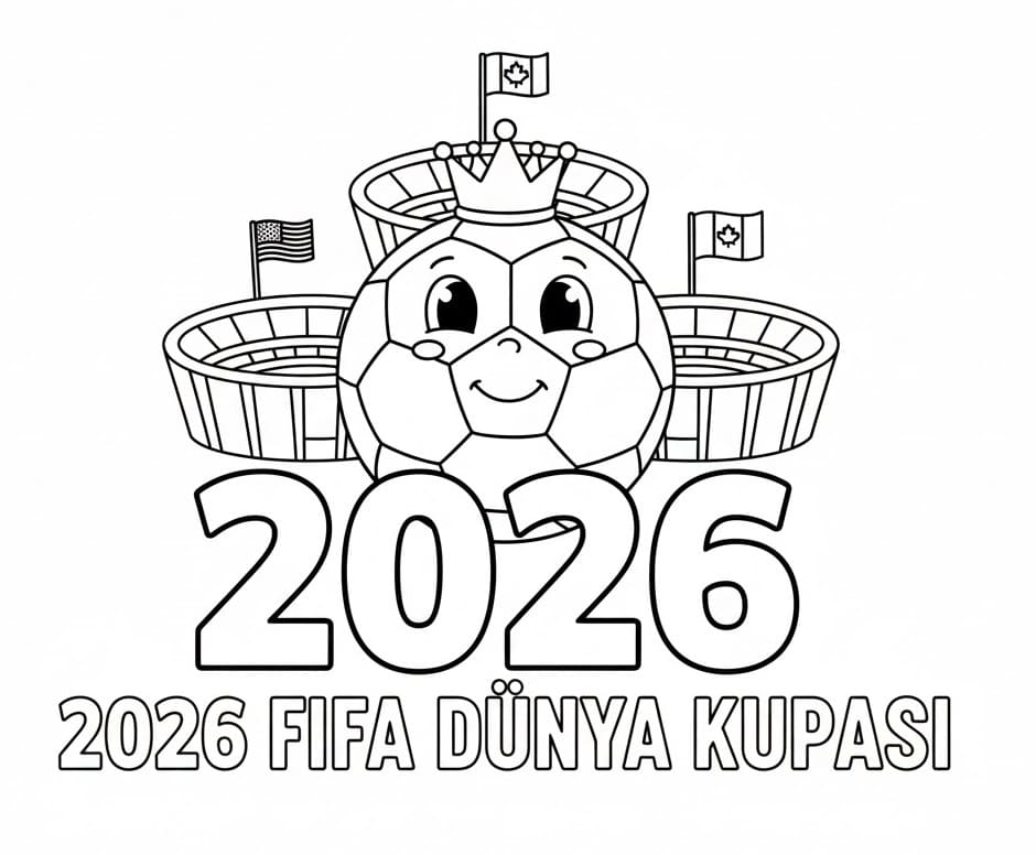 Yazdırılabilir Dünya Kupası 2026 Bedava Boyama Sayfası