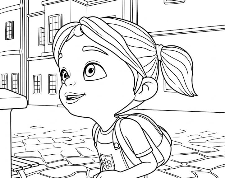 Yazdırılabilir Elif ve Arkadaşları Resim Boyama Sayfası