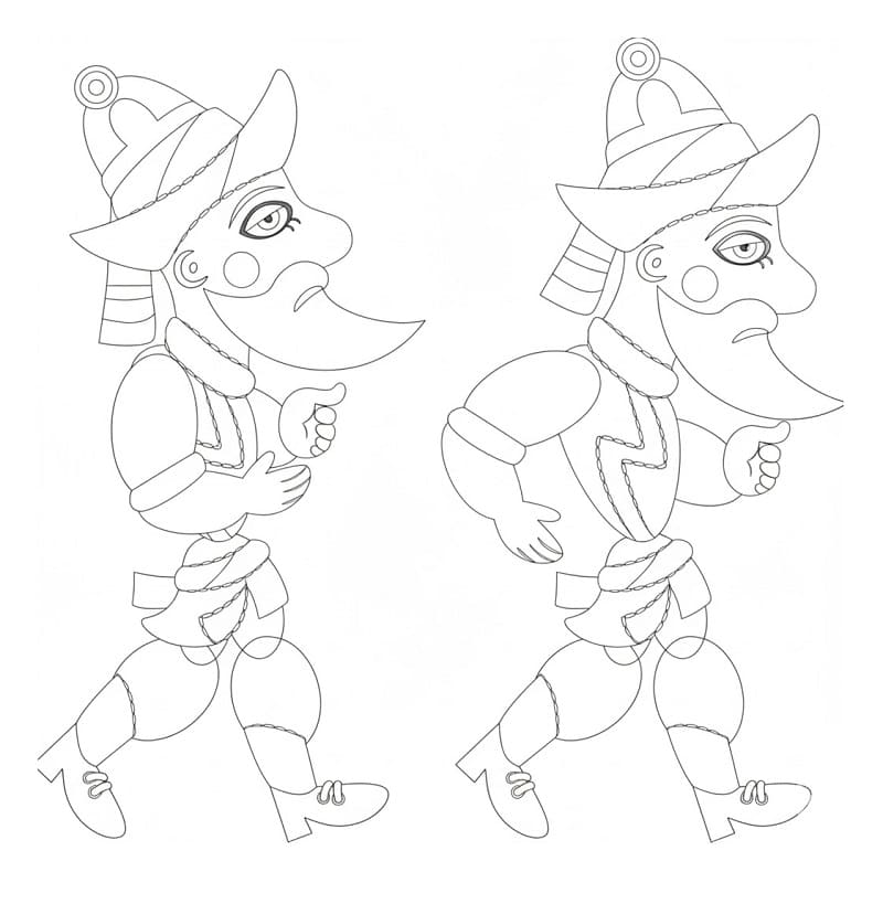 Yazdırılabilir Karagöz ve Hacivat Çocuklar İçin Boyama Sayfası