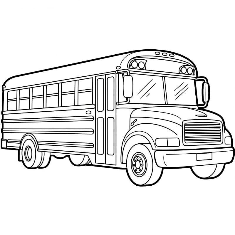 Yazdırılabilir Otobüs Bedava Boyama Sayfası