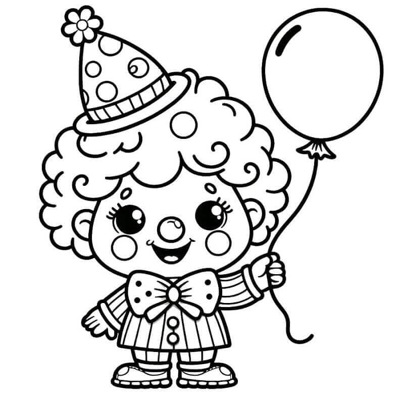 Yazdırılabilir Palyaço Boyama Sayfası