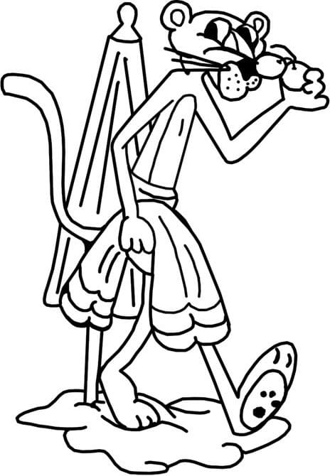 Yazdırılabilir Pembe Panter Çocuklar İçin Boyama Sayfası