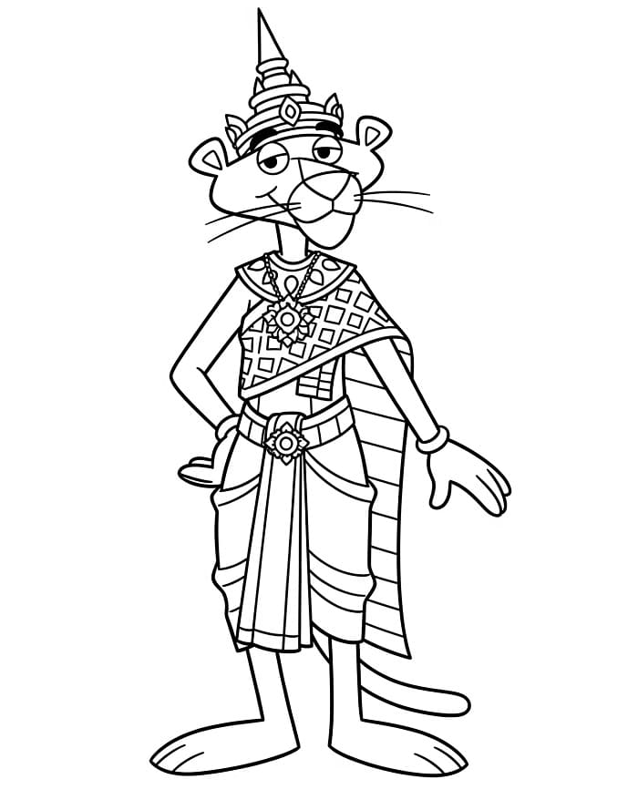 Yazdırılabilir Pembe Panter Boyama Sayfası