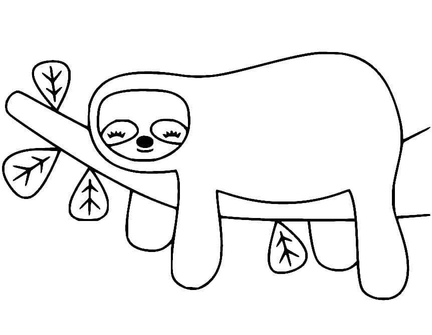 Yazdırılabilir Tembel Hayvan Bedava Boyama Sayfası