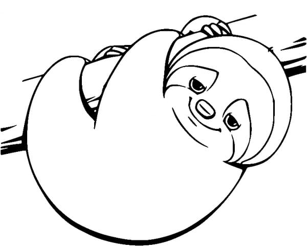 Yazdırılabilir Tembel Hayvan Resim Boyama Sayfası