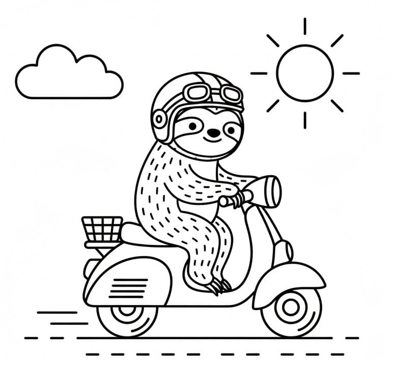 Yazdırılabilir Tembel Hayvan Boyama Sayfası