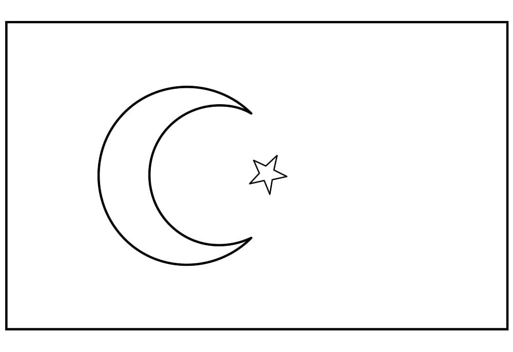 Yazdırılabilir Türk Bayrağı Bedava Boyama Sayfası