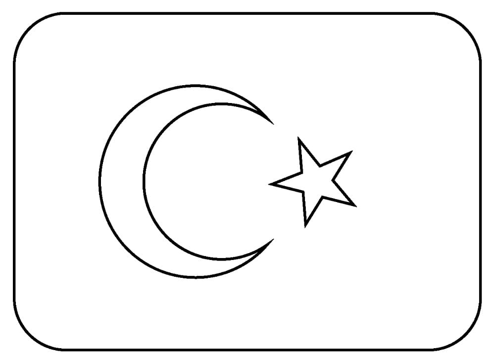 Yazdırılabilir Türk Bayrağı Çocuklar İçin Boyama Sayfası