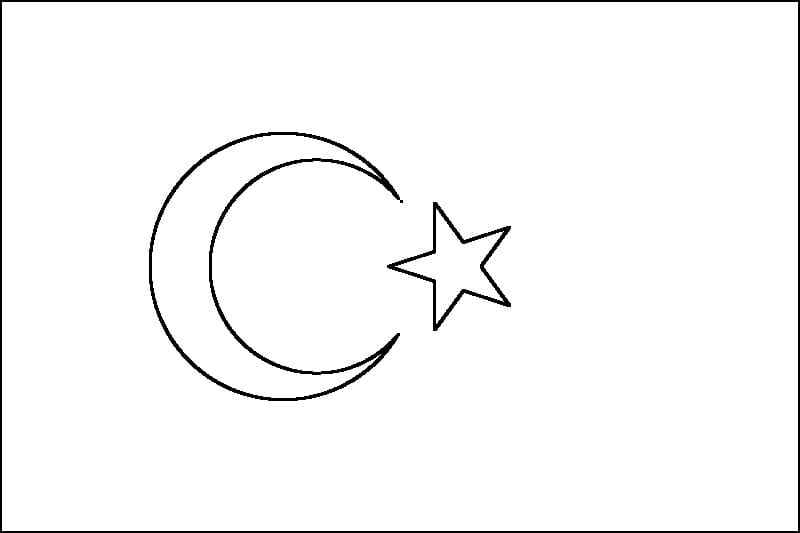 Yazdırılabilir Türk Bayrağı Resim Boyama Sayfası