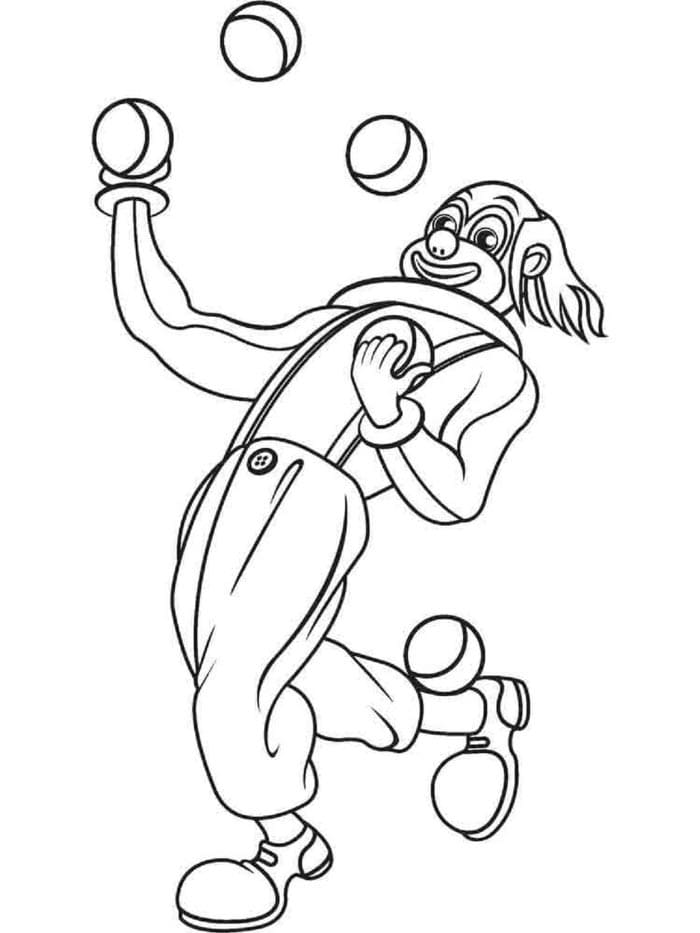 Yazdırılacak Palyaço Boyama Sayfası