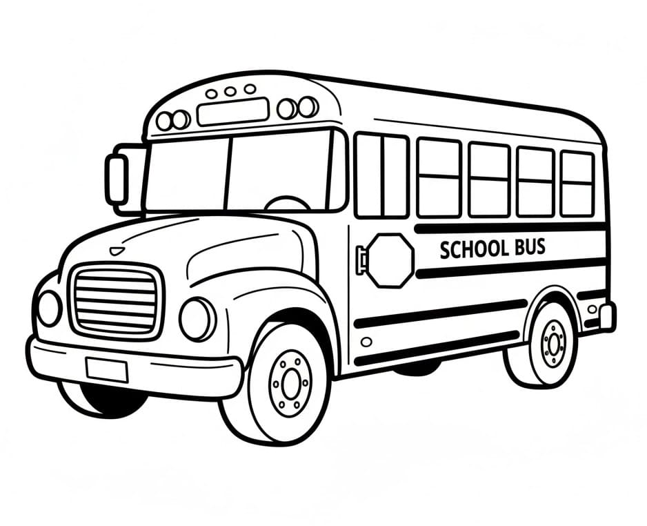 Yolda Otobüs Boyama Sayfası