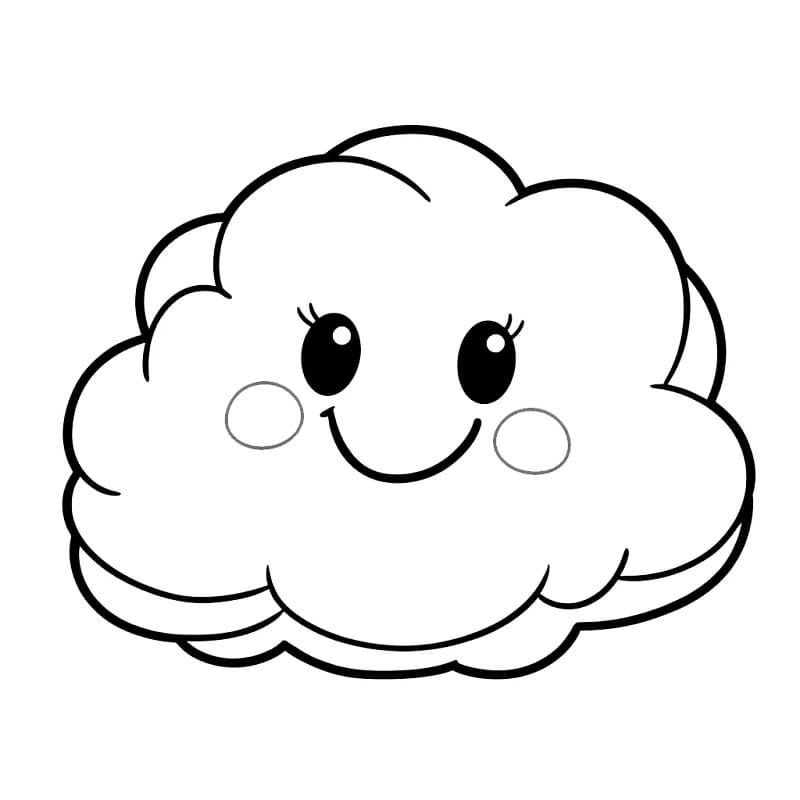 Zarif ve Şık Bulut Boyama Sayfası