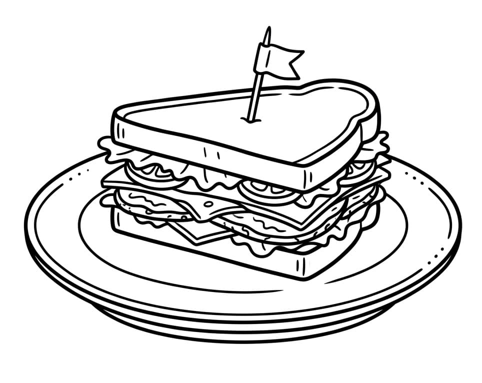 Afiyet Olsun Sandviç Boyama Sayfası