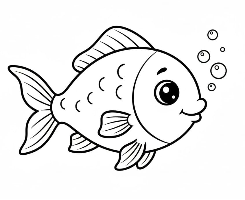 Animasyonlu Balık Boyama Sayfası