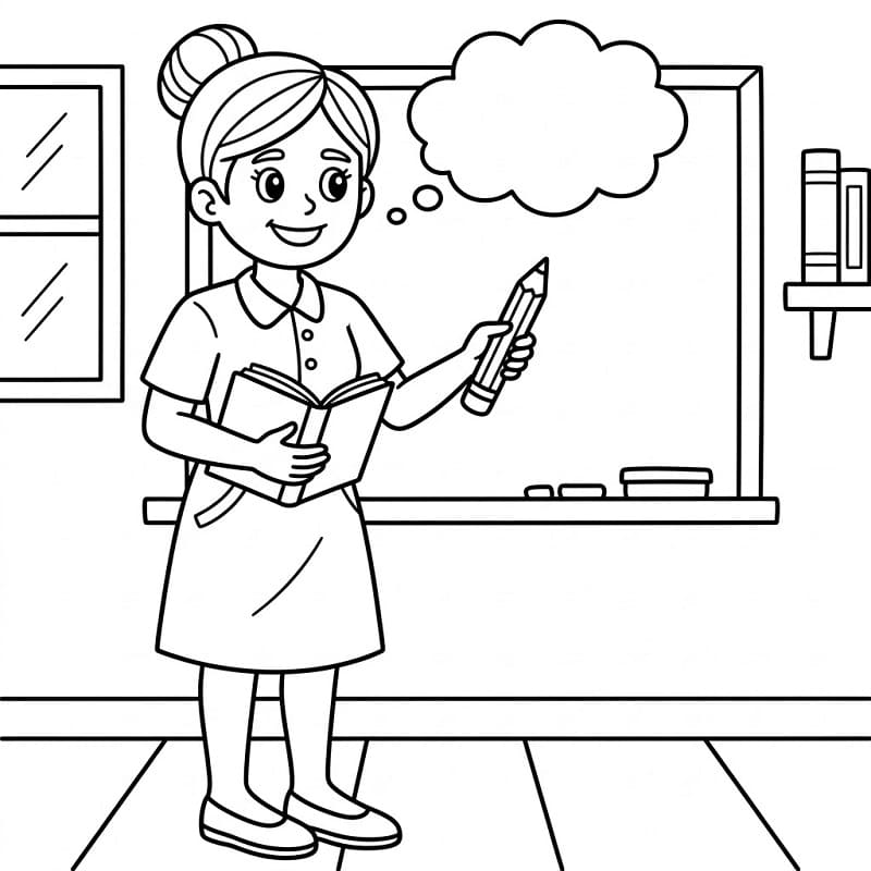 Öğretmen Boyama Sayfaları