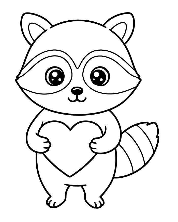 Animasyonlu Rakun Boyama Sayfası