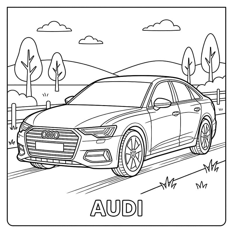 Audi Çocuklar İçin Boyama Sayfası