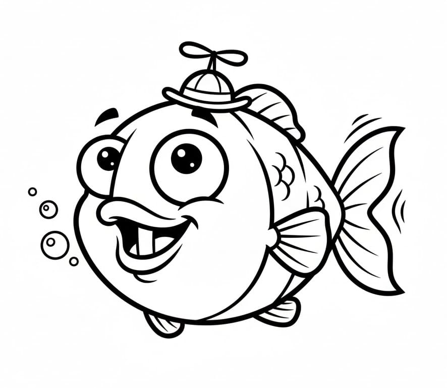 Balık 2 Yaş Çocuklar İçin Boyama Sayfası