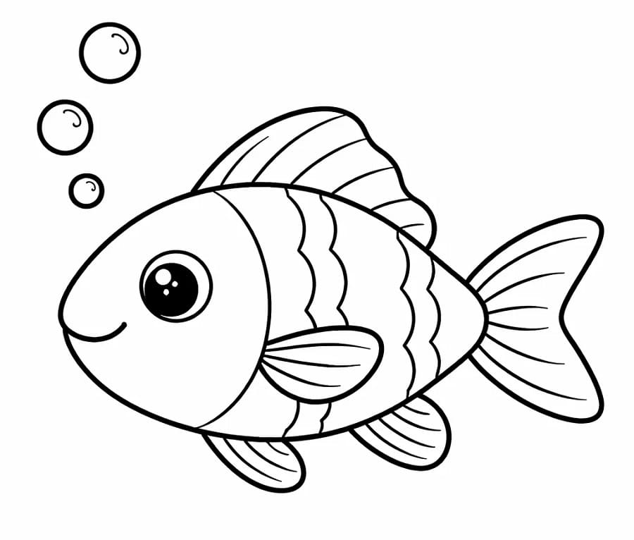 Basit Balık Boyama Sayfası