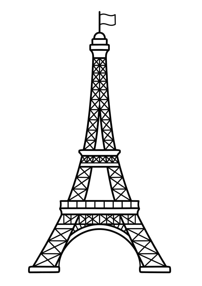 Basit Eyfel Kulesi Boyama Sayfası