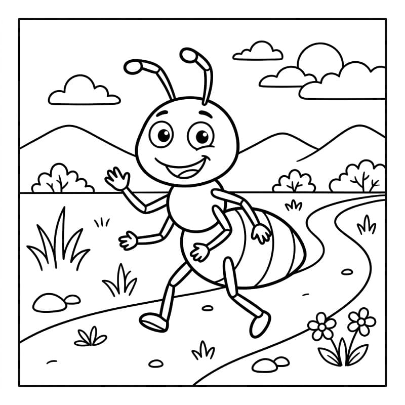 Basit Karınca Boyama Sayfası