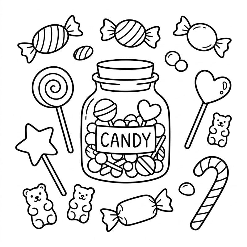 Basit Şeker Boyama Sayfası