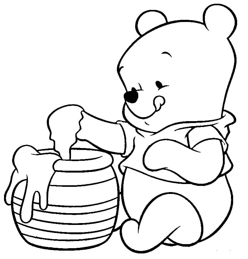 Bebek Winnie the Pooh Boyama Sayfası