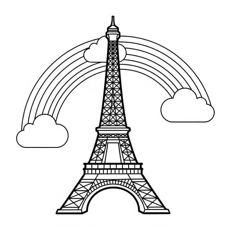 Bedava Eyfel Kulesi Resim Boyama Sayfası