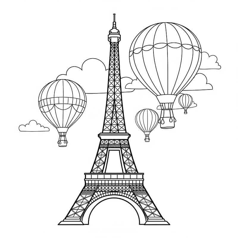 Bedava Eyfel Kulesi Yazdır Boyama Sayfası