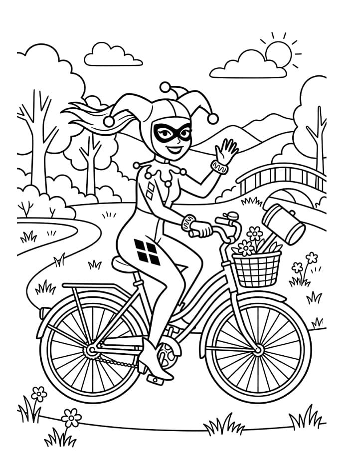 Bedava Yazdırılabilir Harley Quinn Boyama Sayfası