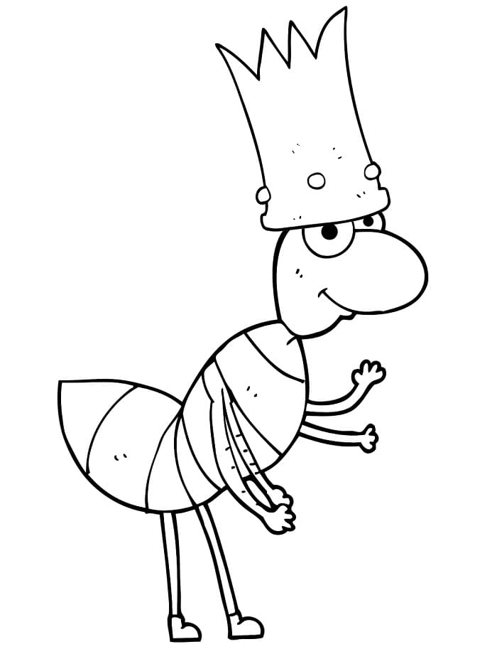 Bedava Yazdırılabilir Karınca Boyama Sayfası