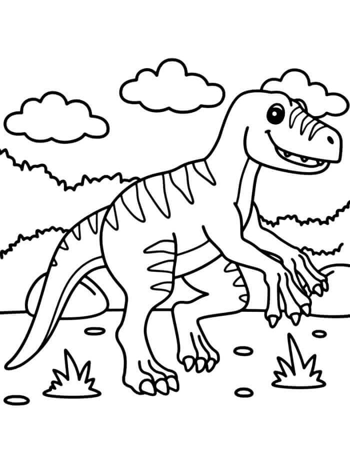 Bedava Yazdırılabilir Velociraptor Boyama Sayfası