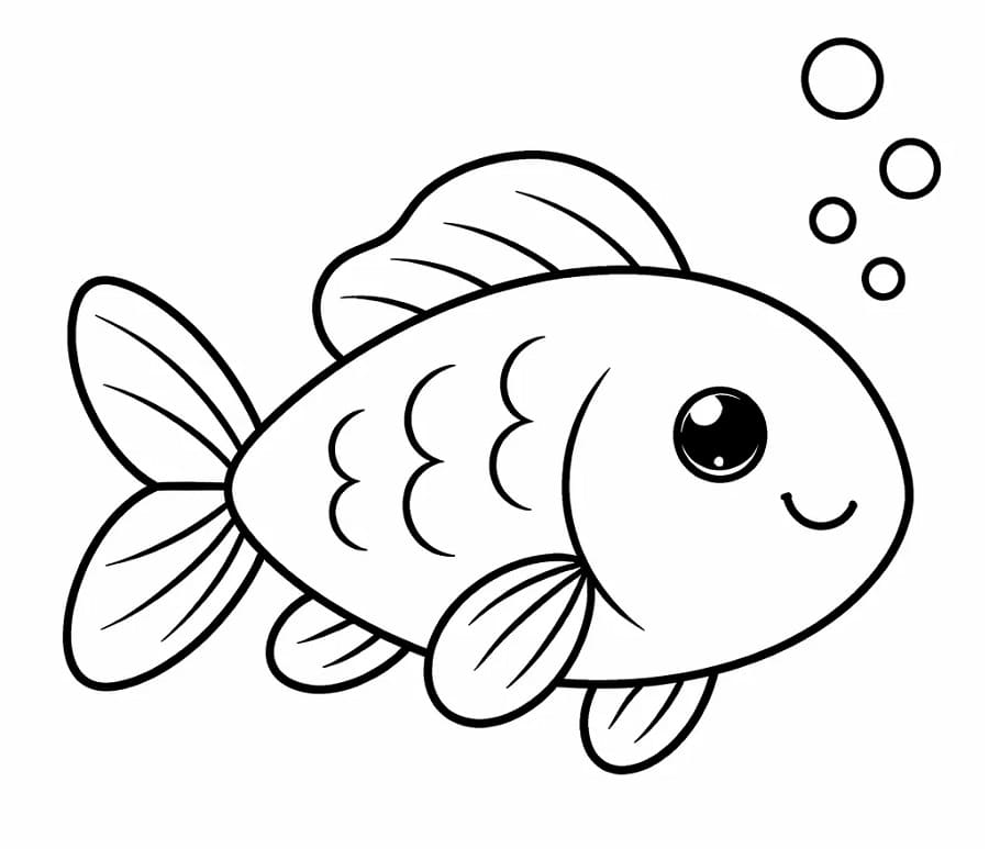 Bir Basit Balık Boyama Sayfası