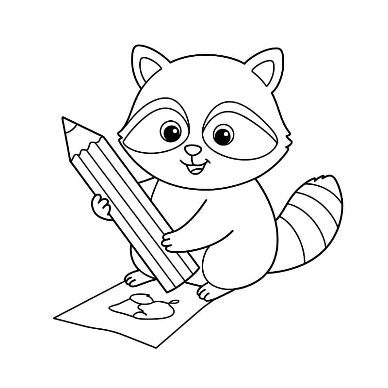 Bir Rakun Boyama Sayfası
