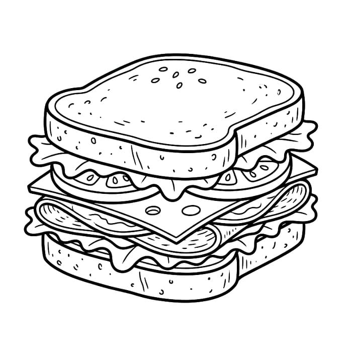 Bir Sandviç Boyama Sayfası